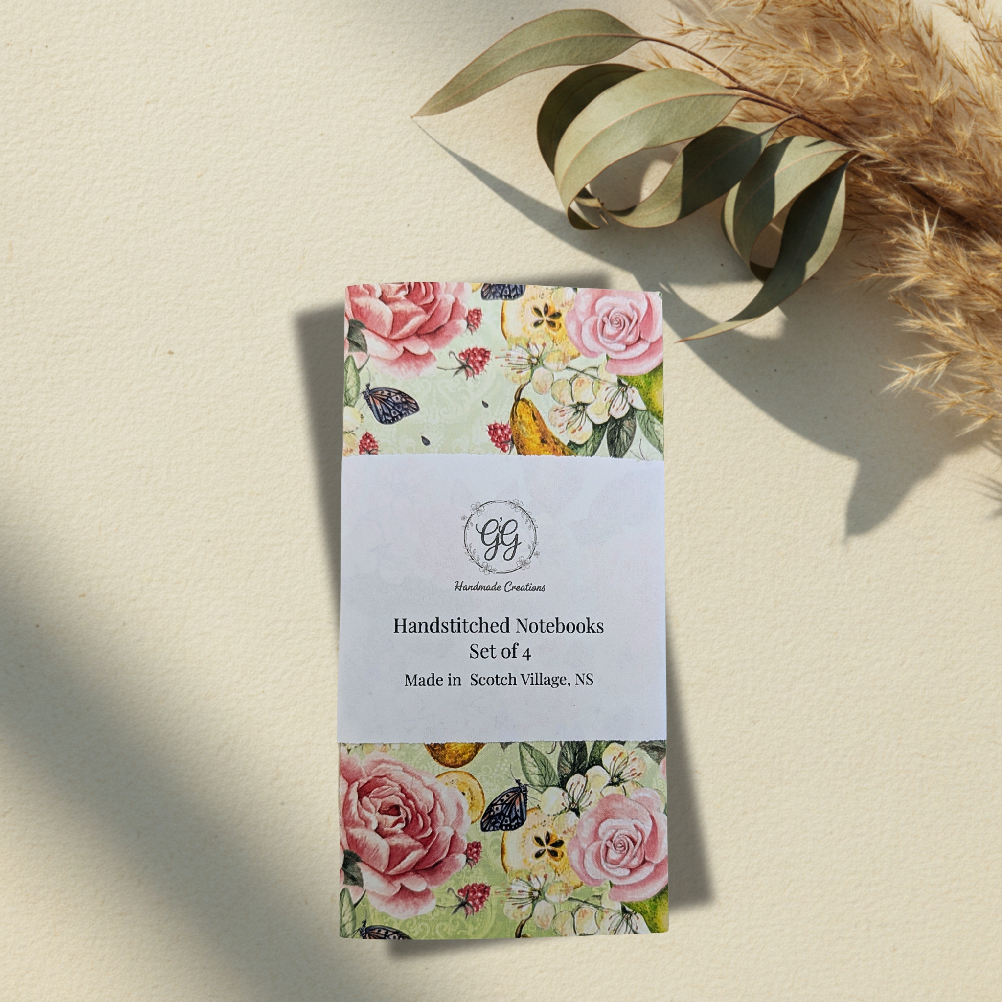 Butterfly Meadows Handstitched Notebook Set (4)