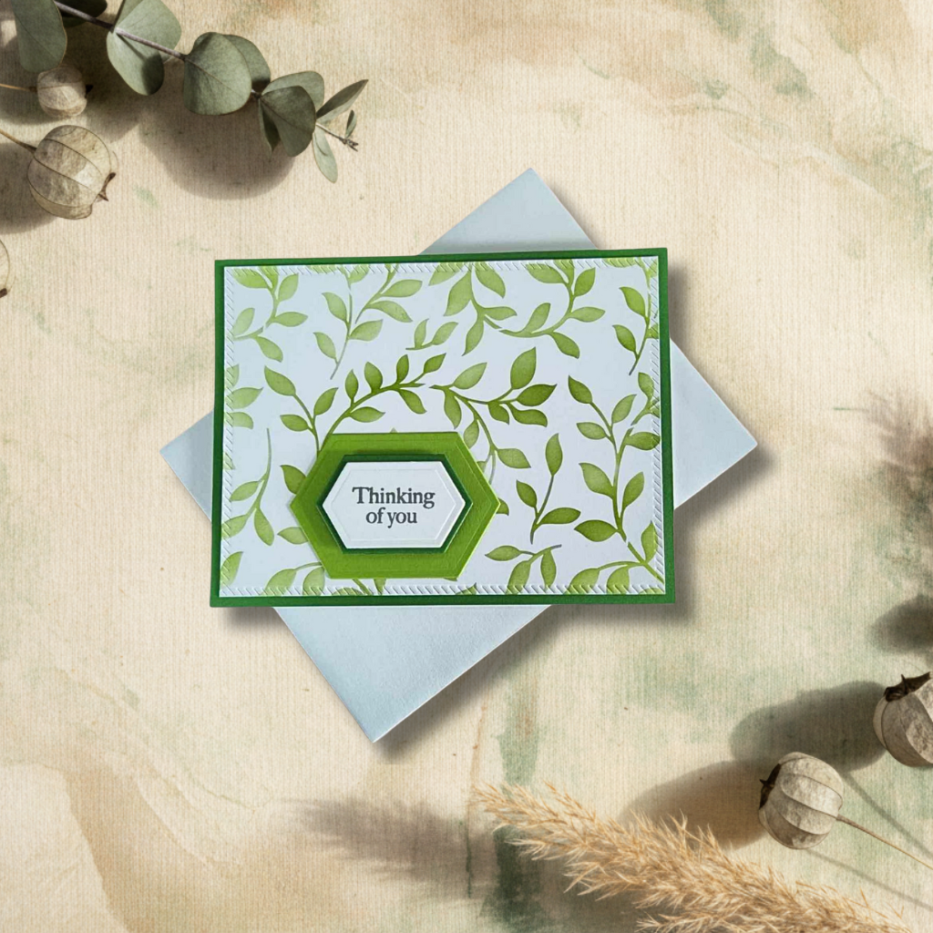 Green Botanical Sympathy Card
