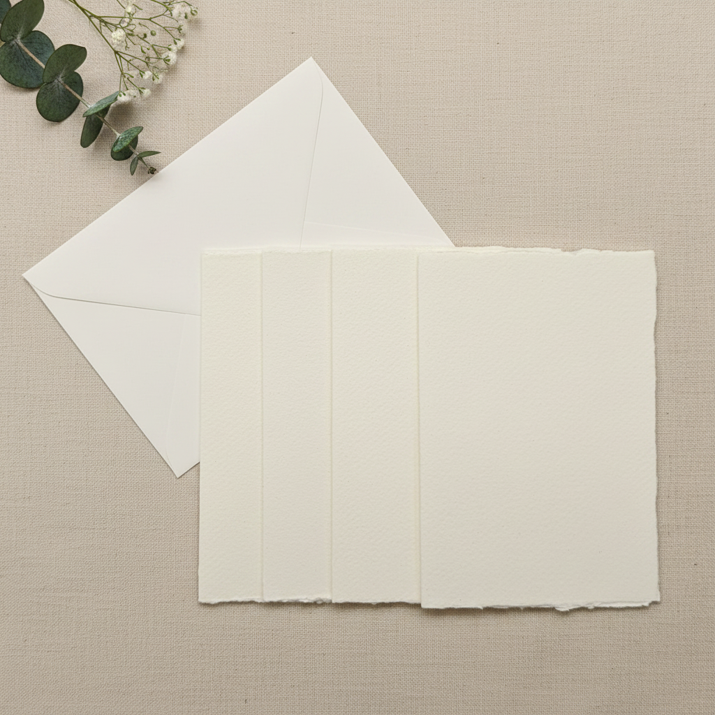 Blank Cotton Rag Notecards & Envelopes — Set of 4