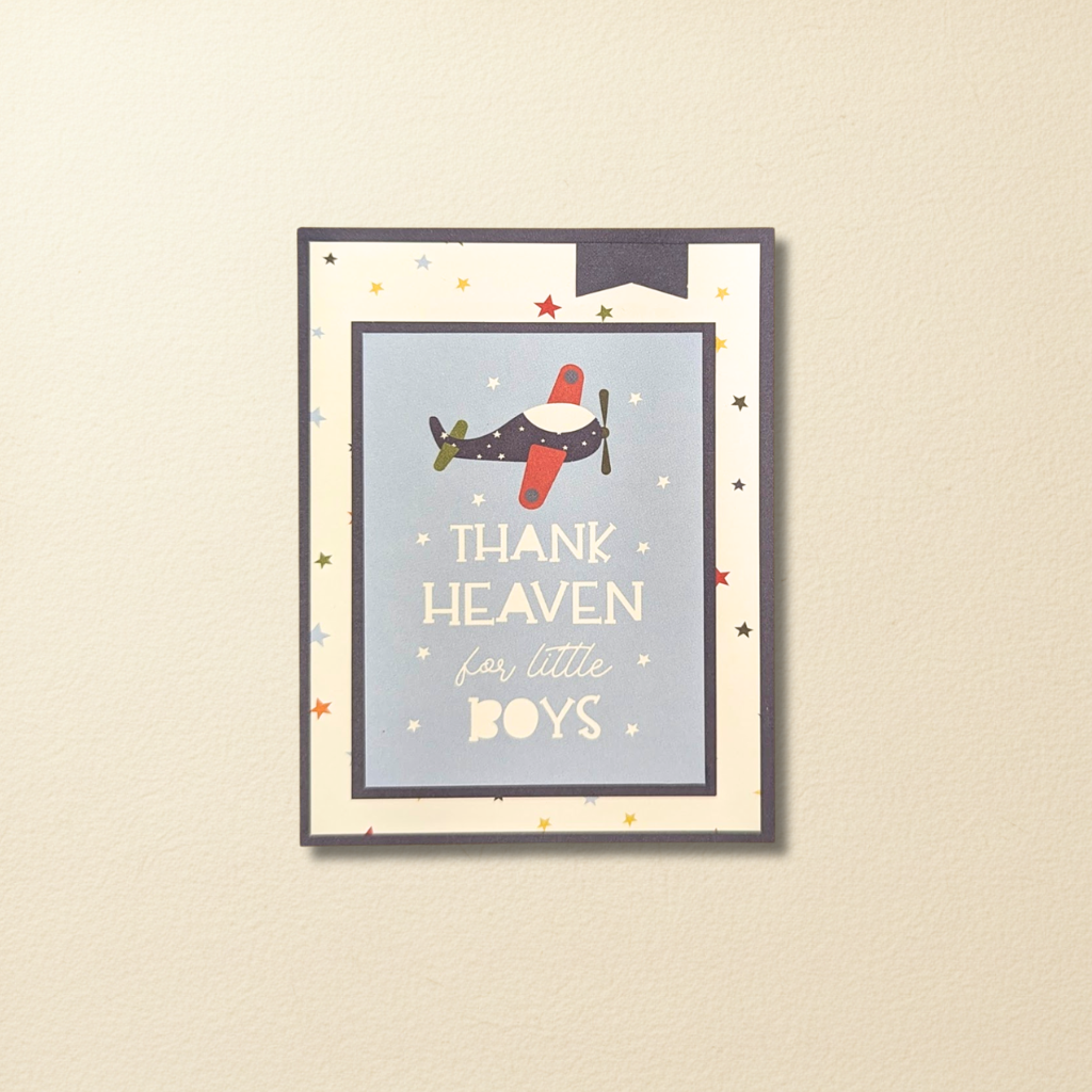 Thank Heaven for Little Boys Airplane New Baby Greeting Card