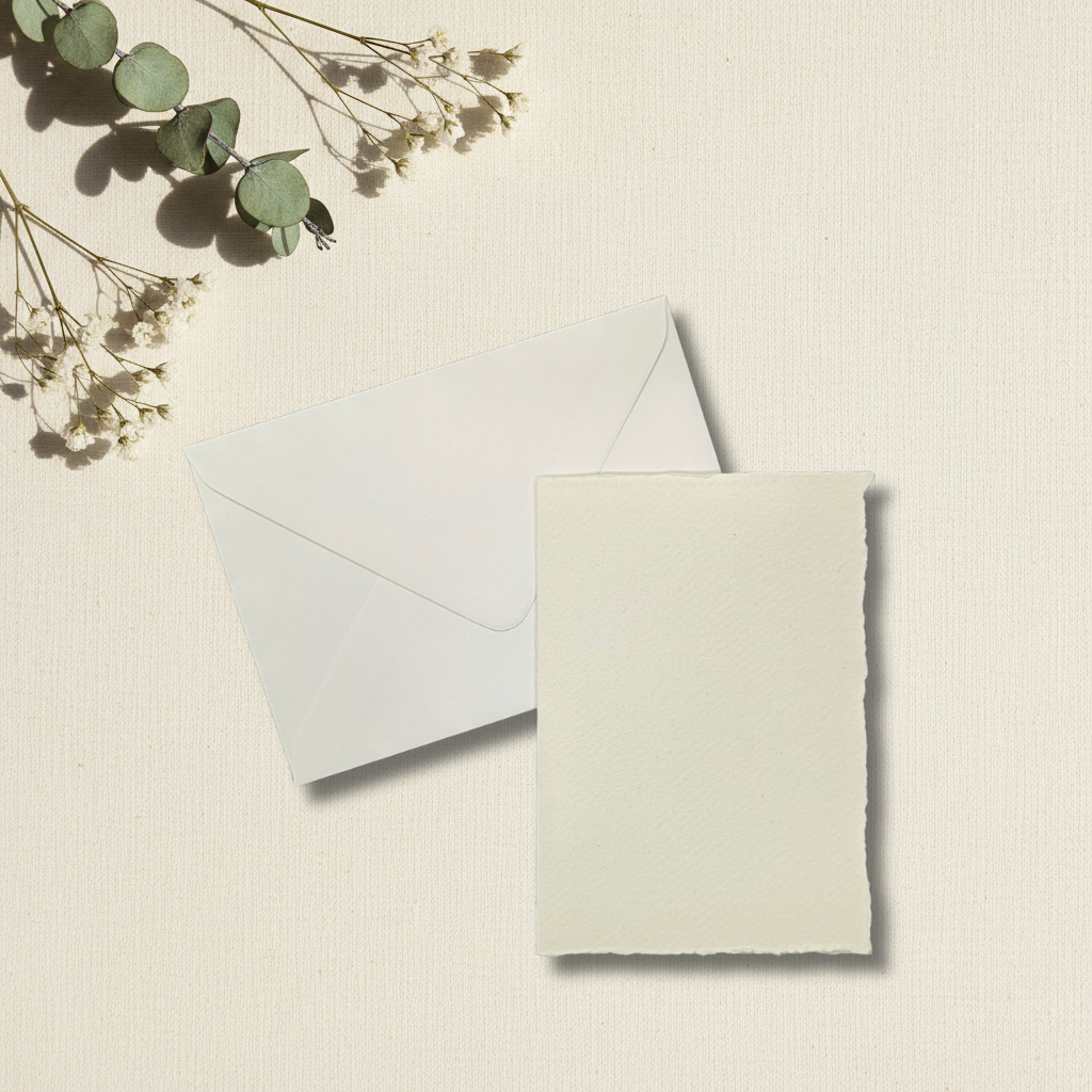 Blank Cotton Rag Notecard & Envelope — Single
