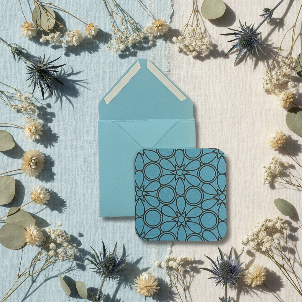 Teal Geometric Notecard Set