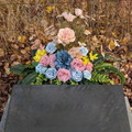 Pastel Memorial Arrangement for Slant Marker - Gallery Piece