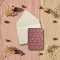 Burgundy Geometric Notecard Set (2.5")