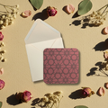 Burgundy Geometric Notecard Set