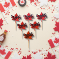 Décorations pour cupcakes Fête du Canada Feuille d'érable (Lot de 6)