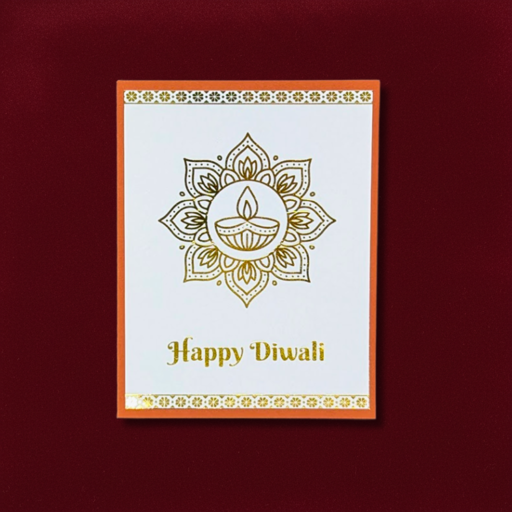 Happy Diwali Gold Foil Mandala Greeting Card