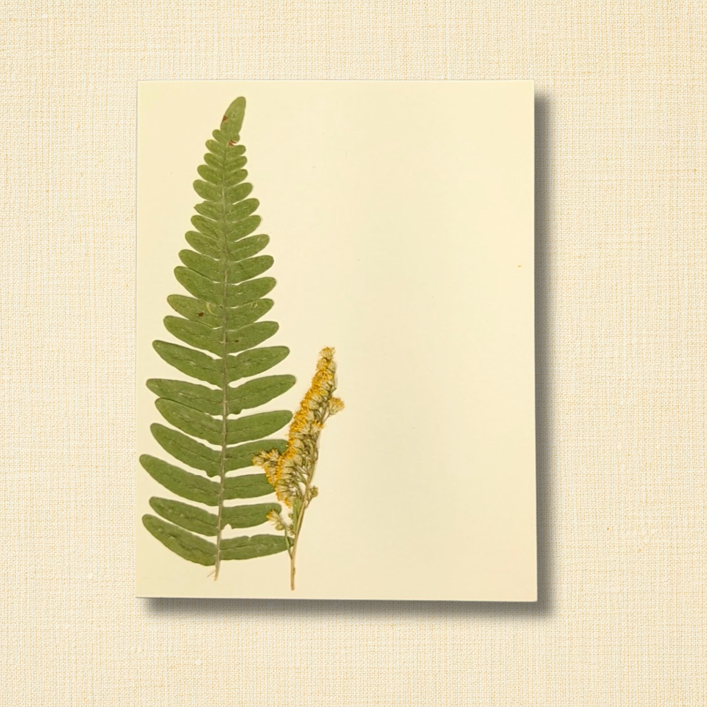 Pressed Fern & Goldenrod Sympathy Greeting Card