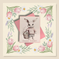 Happy Easter Pink Sweater Bunny Greeting Card