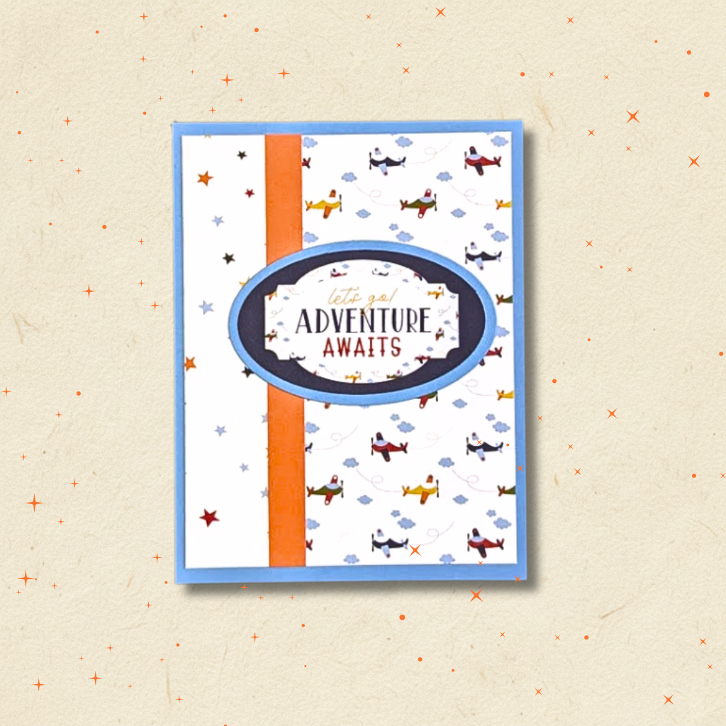 Let's Go Adventure Awaits Airplane Birthday Greeting Card