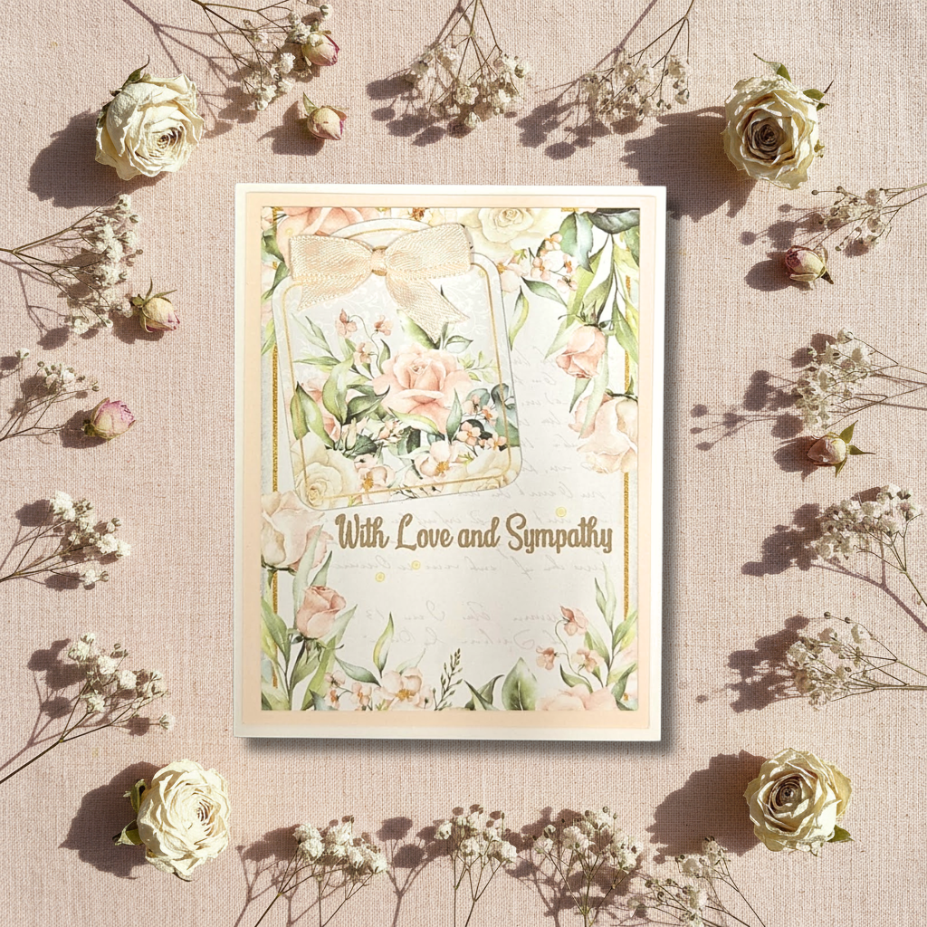 Pink Rose With Love and Sympathy Greeting Card