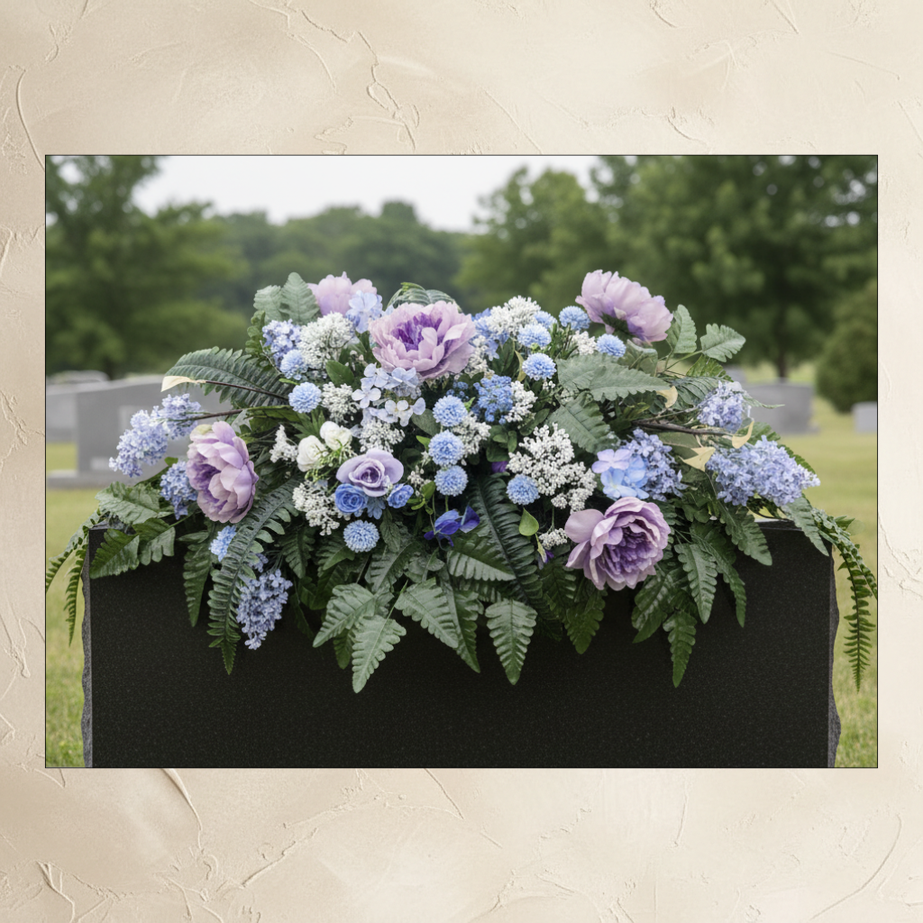Lavender & Blue Garden Memorial Saddle