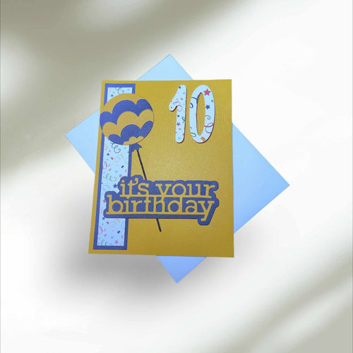 Celebratory 10th Birthday Card - GG'S PAPER CREATIONS