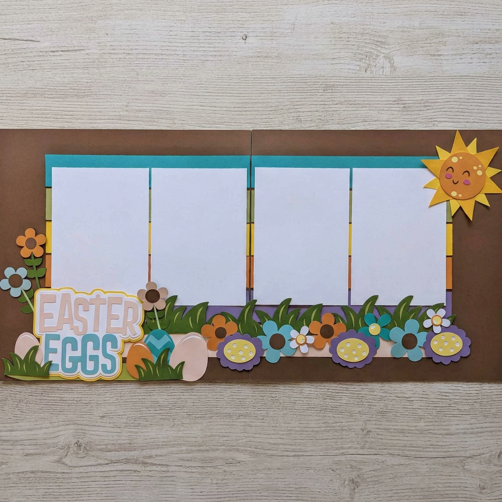 Easter Eggs 12×12 Two-Page Scrapbook Layout Kit