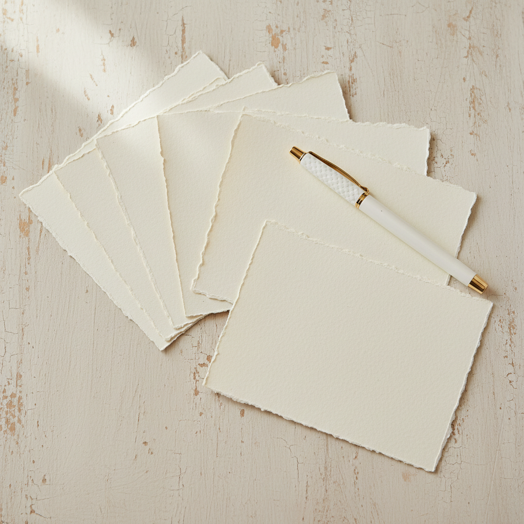 Blank Cotton Rag Notecards & Envelopes — Set of 6