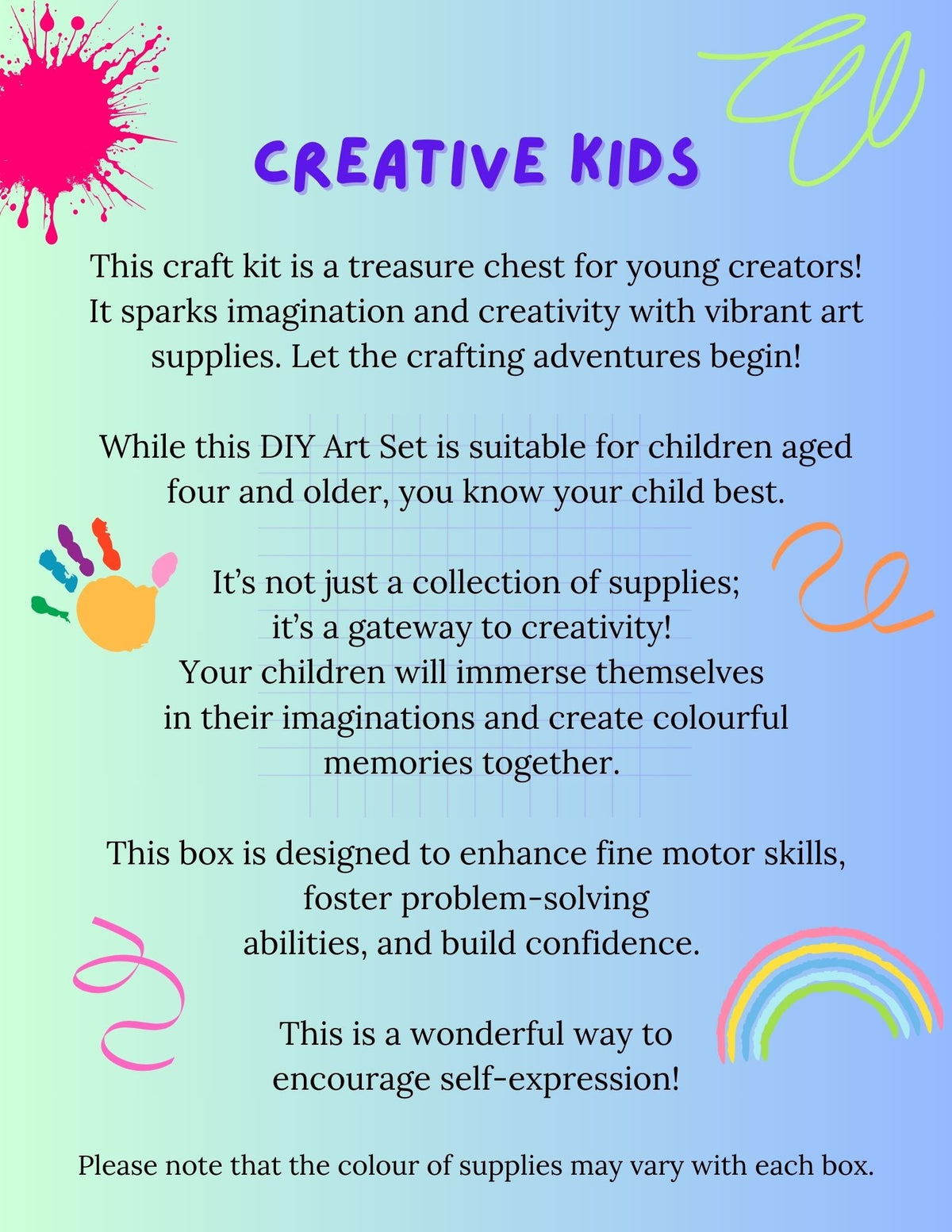 Creative Kids Craft Box – GG'S HANDMADE CREATIONS