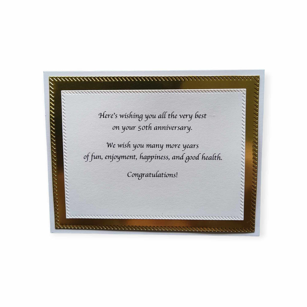 Gold 50th Anniversary Card - GG'S PAPER CREATIONS