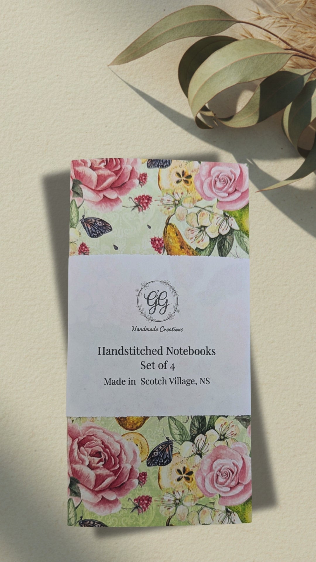 Butterfly Meadows Handstitched Notebook Set (4)
