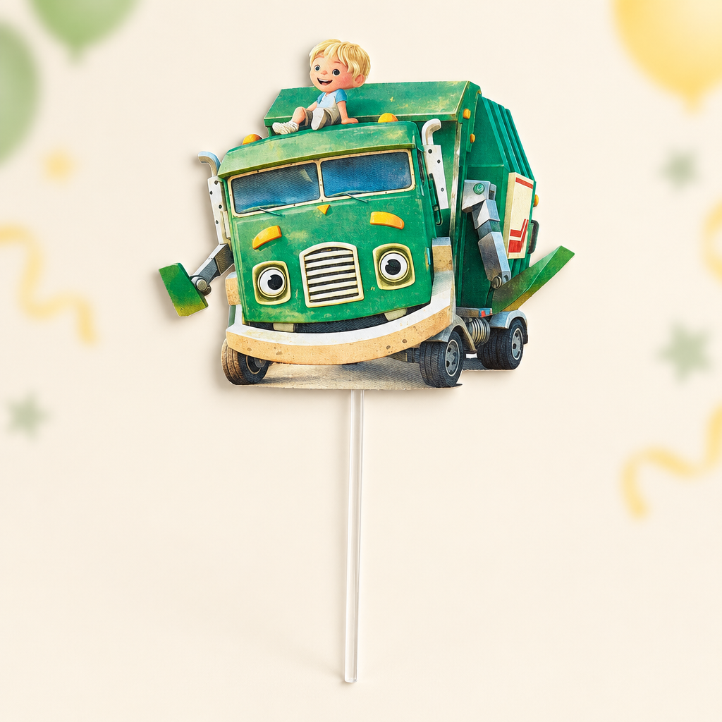 Trash Truck topper on a clean styled background